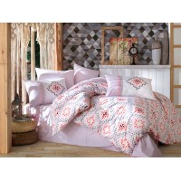 Lenjerie de pat dublu din Bumbac 100% Ranforce Crystal Lilac