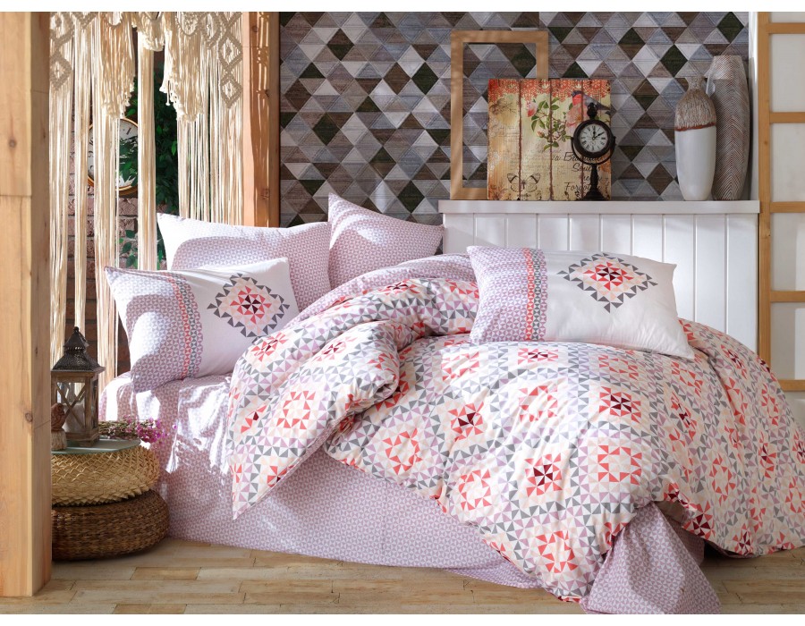 Lenjerie de pat dublu din Bumbac 100% Ranforce Crystal Lilac